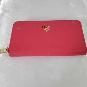 Women's Wallet Zipper Logo Pink Vittello Leather Wallet
